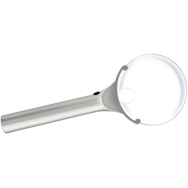 Bresser 2.5x, 85mm LED magnifying glass,  frameless plastic, with case