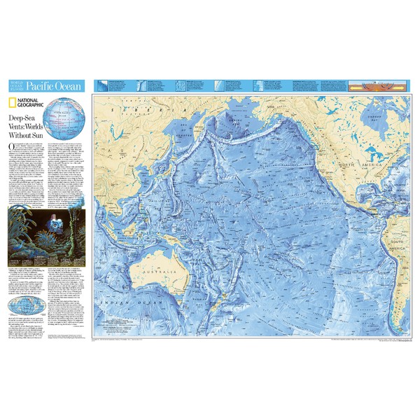 National Geographic Landkarte Pazifik mit Meeresrelief