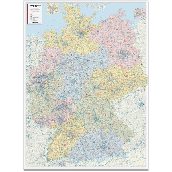 Bacher Verlag Postcode map for Germany, 1:450.000