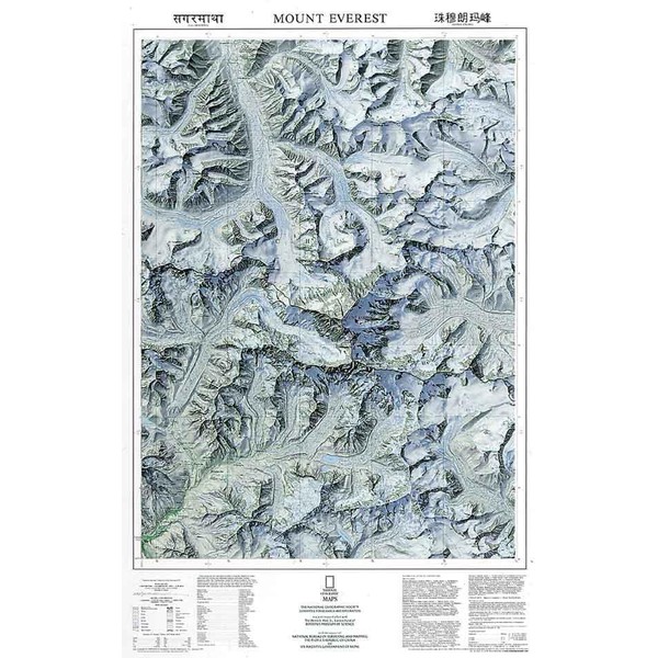 National Geographic Regional-Karte Mount Everest / Himalayas