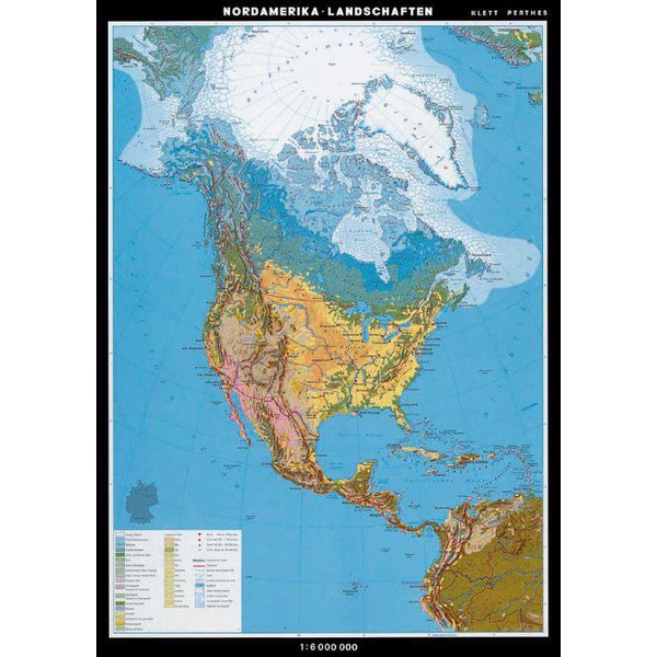 Klett-Perthes Verlag Continent map North America landscapes