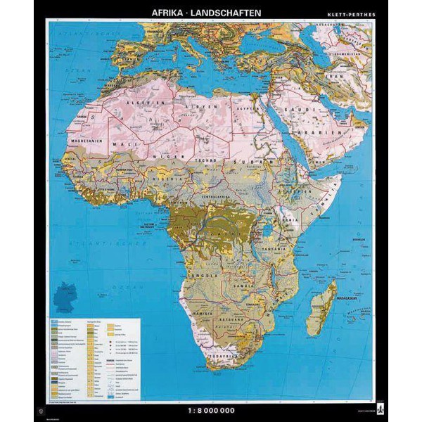 Klett-Perthes Verlag Continent map Africa landscapes