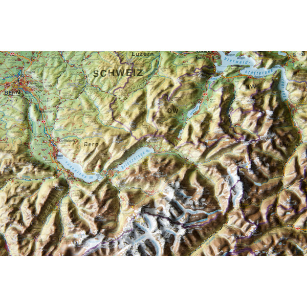 Georelief Large 3D relief map of Switzerland (in German)