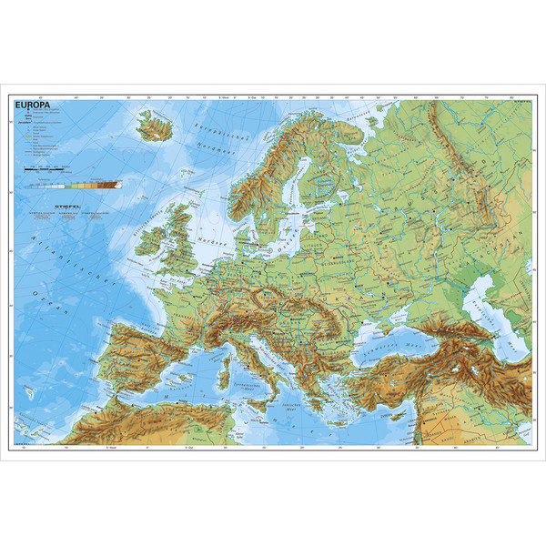 Stiefel Continental map Europe physically