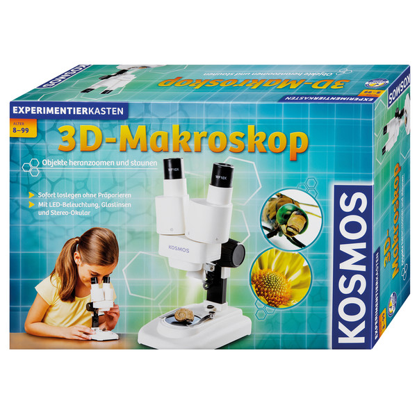 Kosmos Verlag Stereo microscope 3-D Makroskop Forschungspaket, 20x, LED