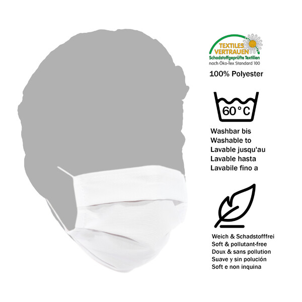 Masketo Face mask polyester white for children