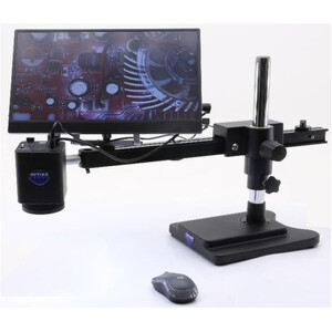 Optika Microscope IS-4K2, zoom opt. 1x-18x, Autofocus, 8 MP, 4K Ultra HD, overhanging stand, 15.6" screen