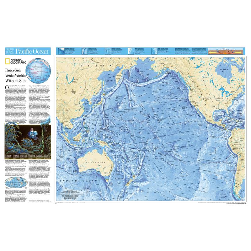 National Geographic Landkarte Pazifik mit Meeresrelief