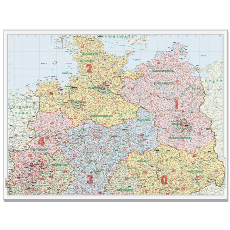 Bacher Verlag Postcode map for Northern Germany, 1:500,000