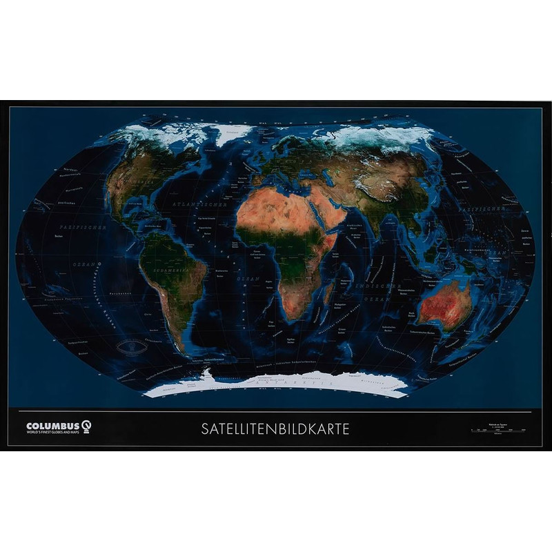 Columbus TWKGF2520BL large format satellite / political world map, ting compatible