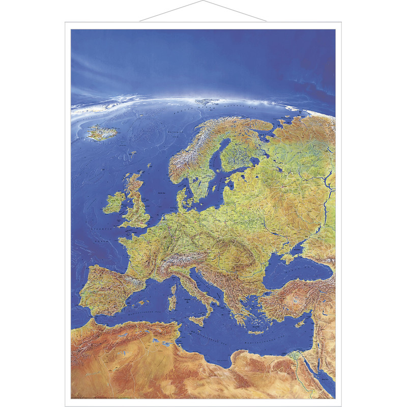 Stiefel Panorama map of Europe with metal strip