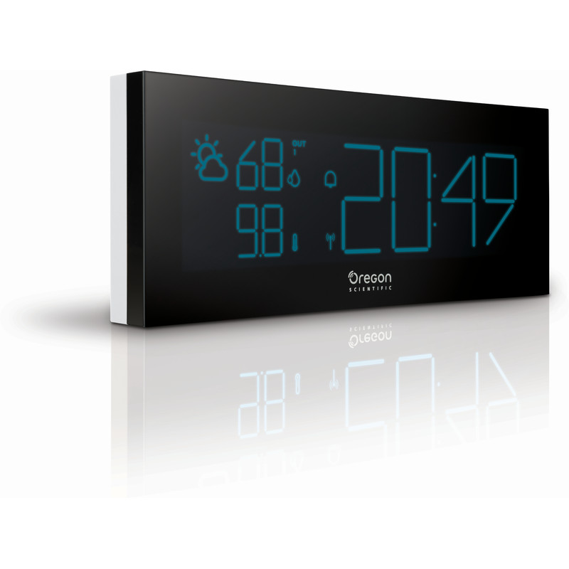 Oregon Scientific Weather station Prysma Chrome BAR 292 radio clock with thermometer, white