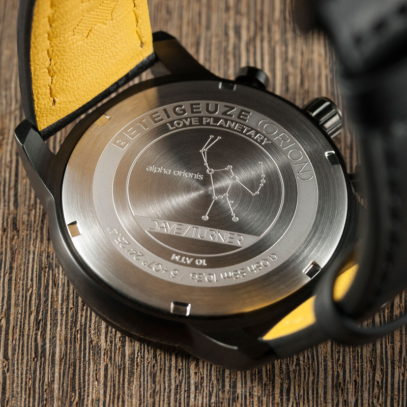 DayeTurner Clock BETELGEUZE black men's analogue watch, black leather strap