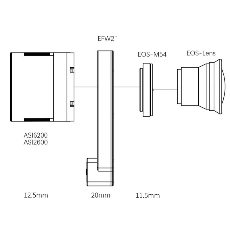 Pierro Astro Adapter-Ring Canon EOS - M54 für ASI 2400 / 2600 oder 6200