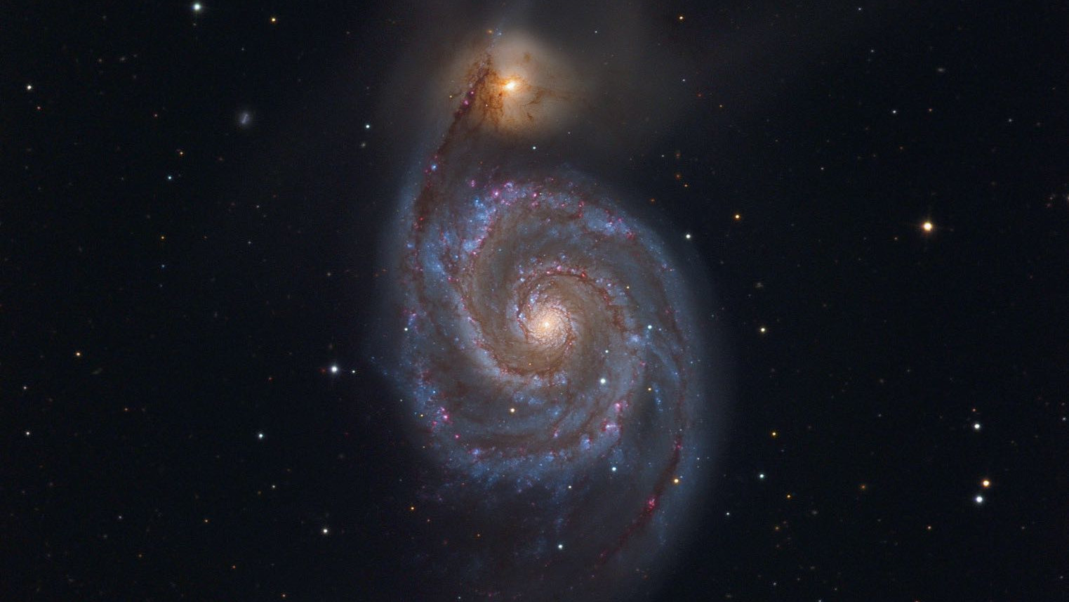 The M51 galaxy in the constellation of Canes Venatici is one of the most impressive galaxies in the spring night sky. Johannes Schedler / CCD Guide