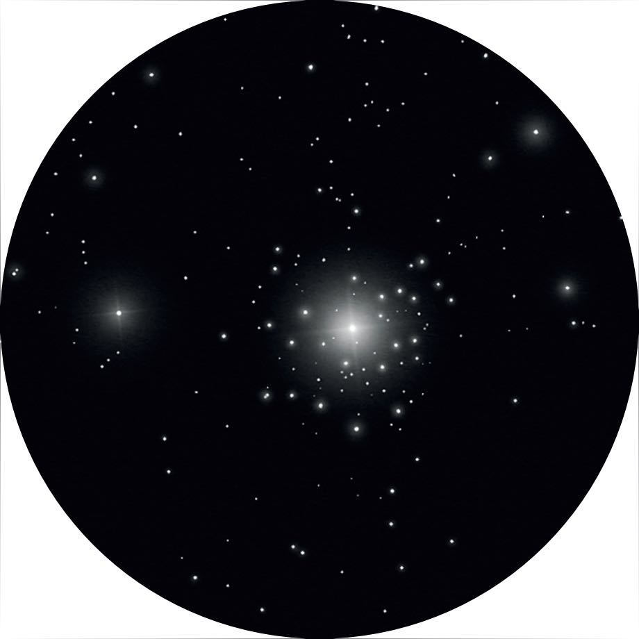 Drawing of NGC 2362 produced using a 16-inch telescope
at 138 to 400 times magnification. Anna Ebeling