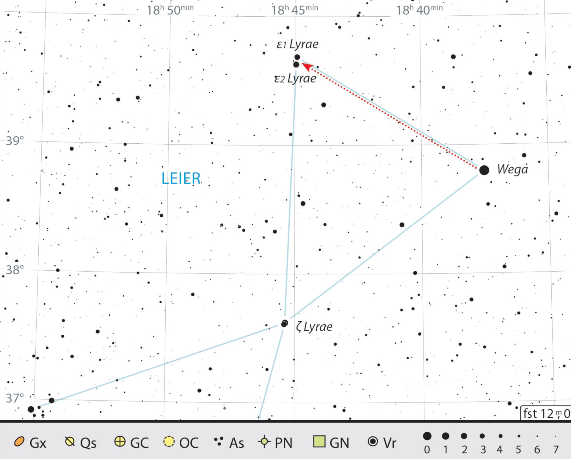 Finding chart for the Double Double ε Lyr. J. Scholten