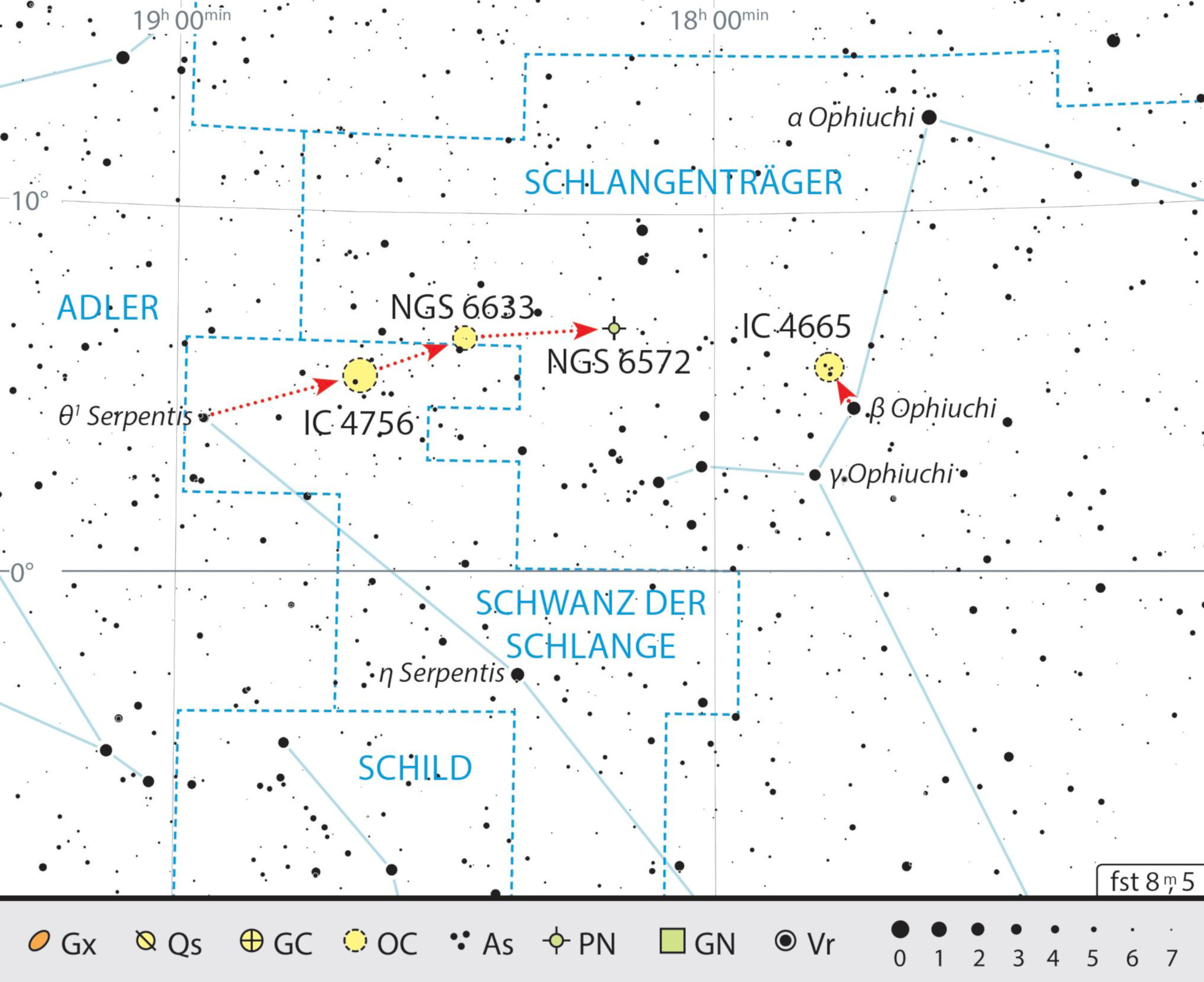There are many great targets for binoculars in the north-eastern corner of Ophiuchus. J. Scholten