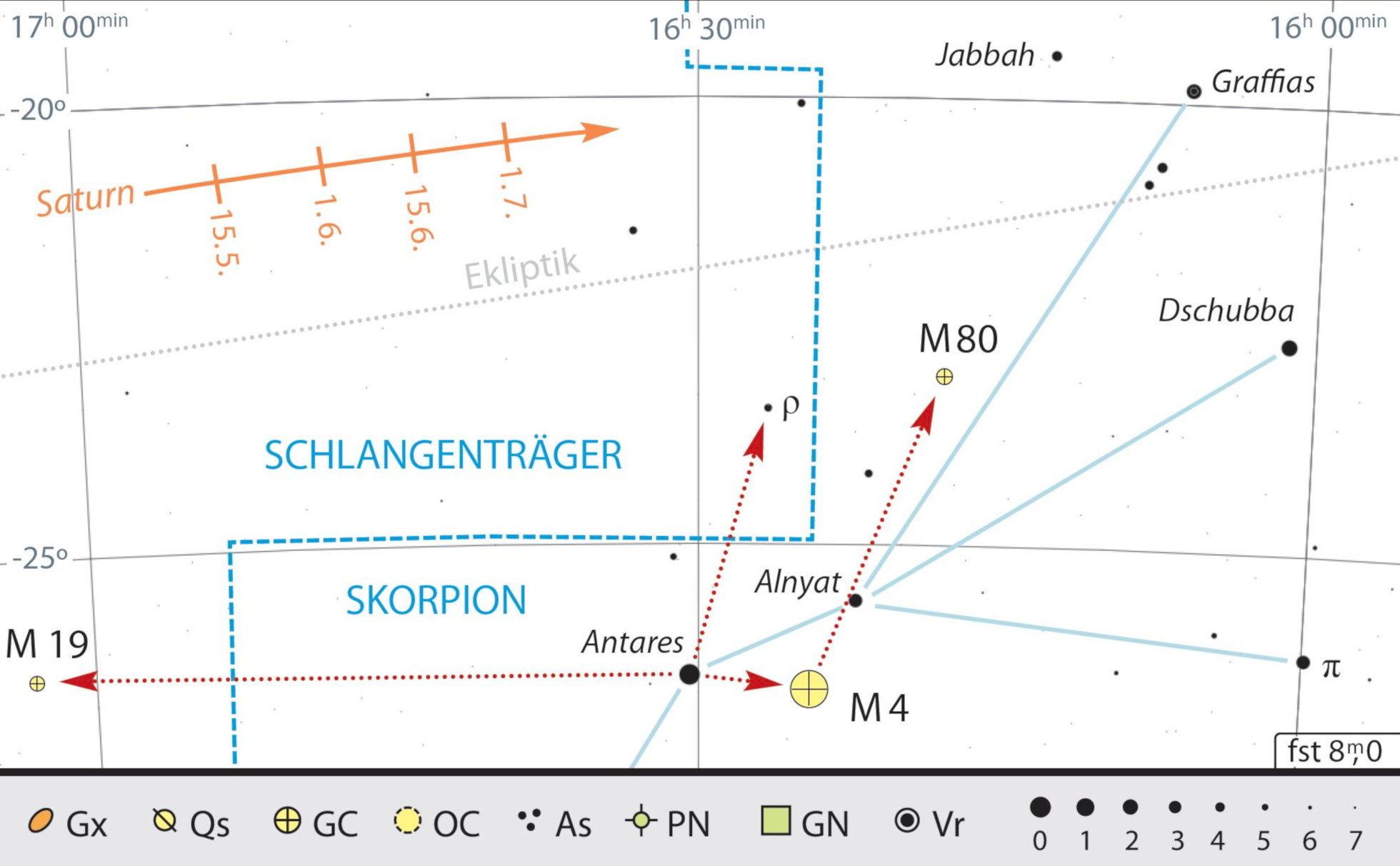 Around Antares, there are numerous exciting objects to observe with binoculars. Kai v. Schauroth