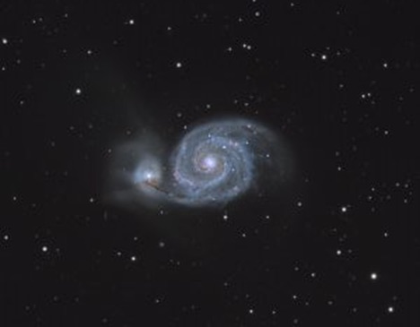 M 51 (Photo by Mike Behnke, Gelenau Observatory, Saxony)