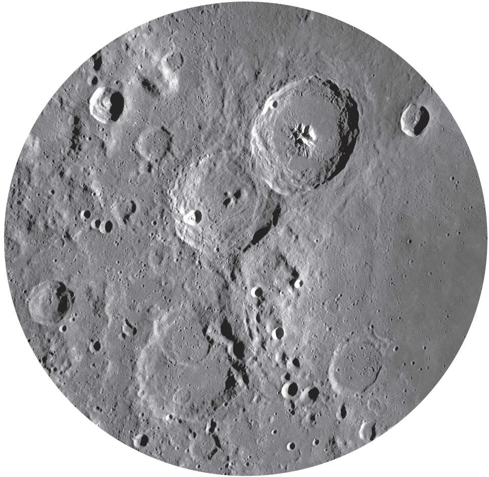 This remarkable threesome reveals many details, even in a small telescope. NASA/GSFC/Arizona State University