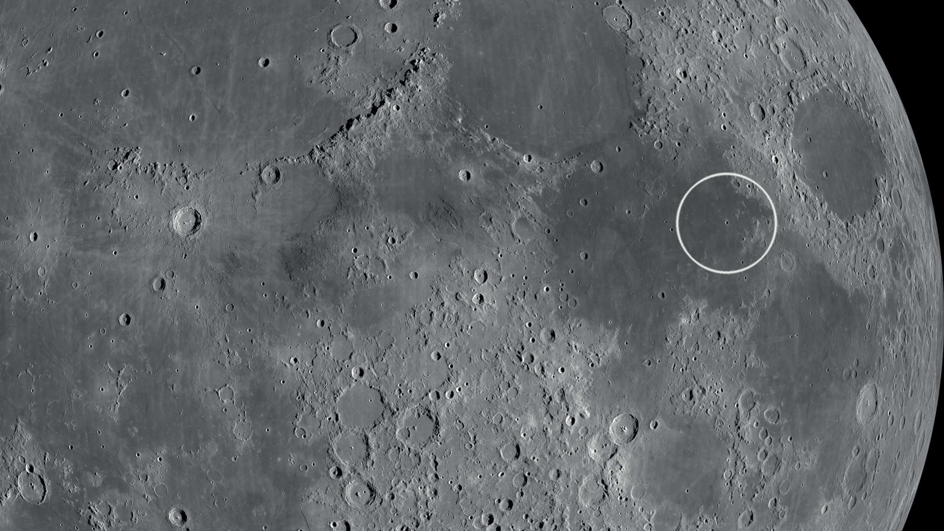 Rima and Rupes Cauchy are located on the east side of Mare Tranquillitatis. NASA/GSFC/Arizona State University
