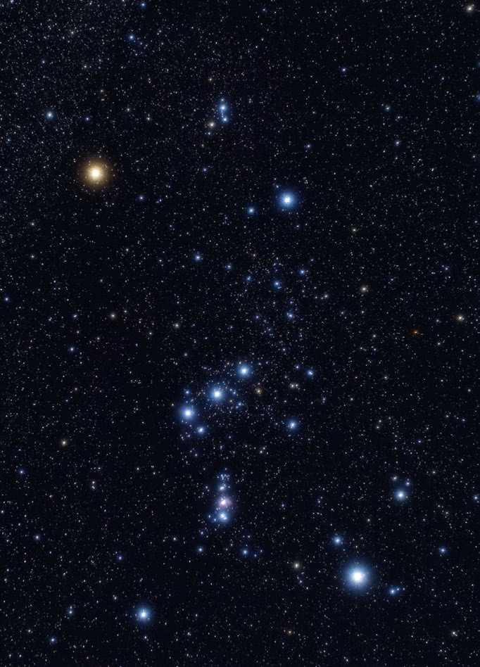 The constellation of Orion with Betelgeuse and Rigel. Peter Wienerroither / GSFC/Arizona State University