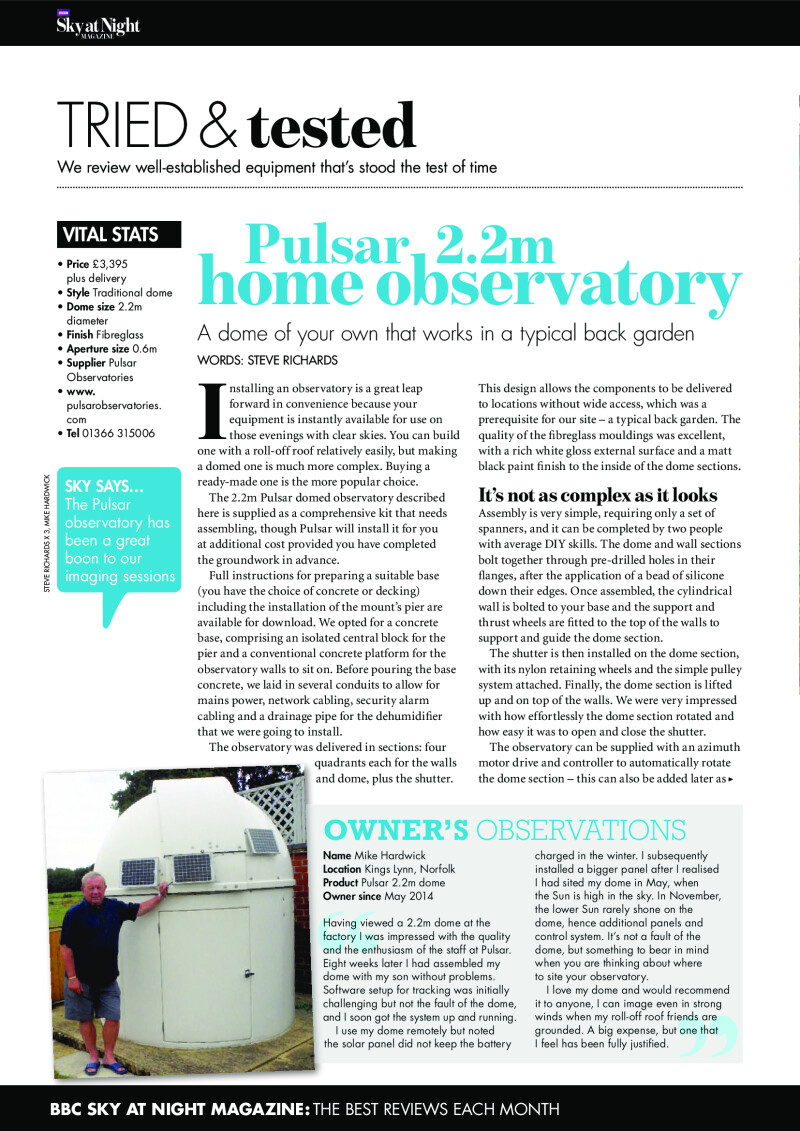 Pulsar 2.2m Home Observatory