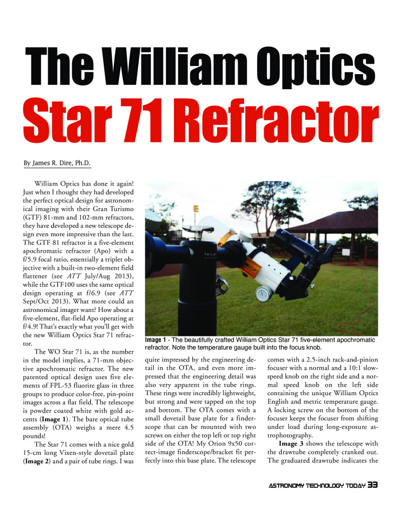 William Optics Star 71 refractor