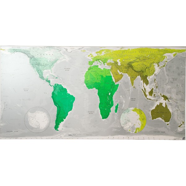 The Future Mapping Company Colour Map Weltkarte groß smaragd-metallic-linde-khaki