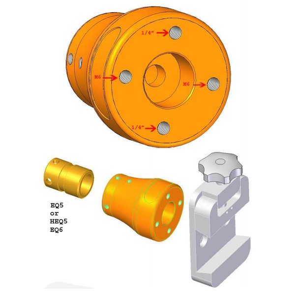 Geoptik Counterweight shaft adapter, for EQ-5 / GP