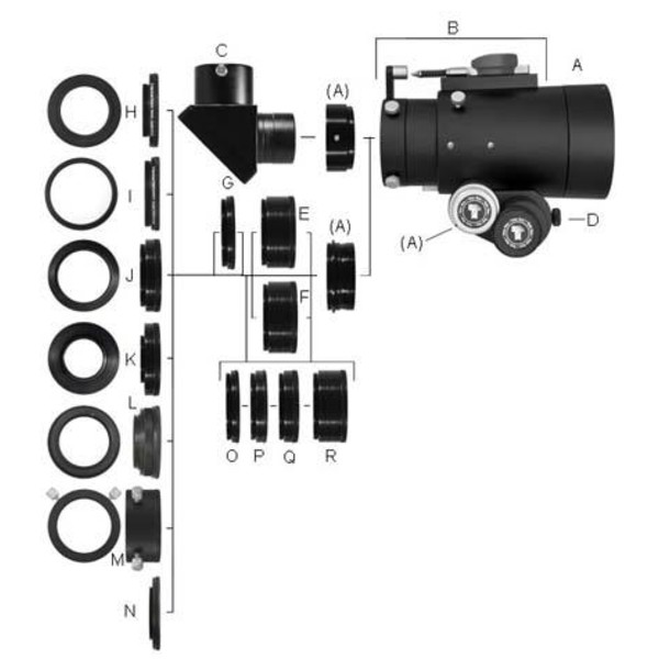 TeleVue 1.0" Length Accessory Tube for 2.4"