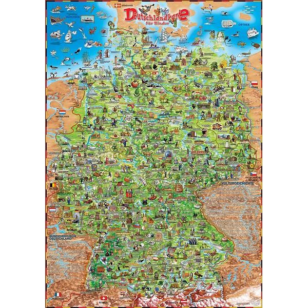 Stellanova Kinderkarte DinoZ Illustrierte Deutschlandkarte