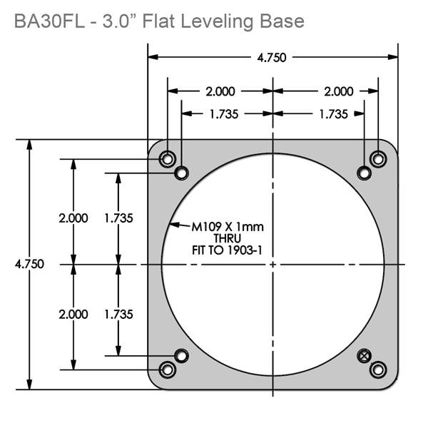 Starlight Instruments Base for 3.0" diameter focuser, flat with leveling screws