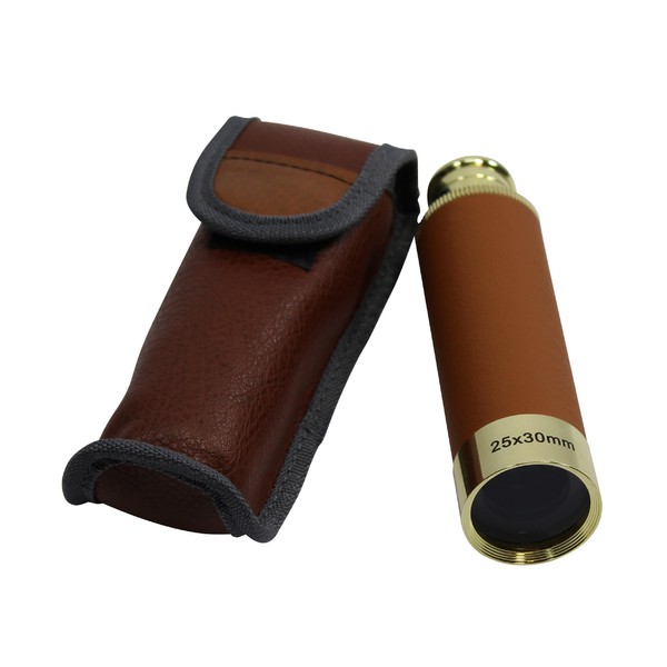 Omegon Pocket Telescope, chrome plated copper, 25x30