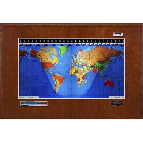 Geochron Boardroom model in real cherry veneer silver bordered design