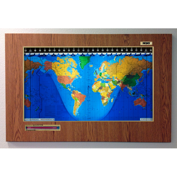 Geochron Original Kilburg in designer oak plastic gold bordered design