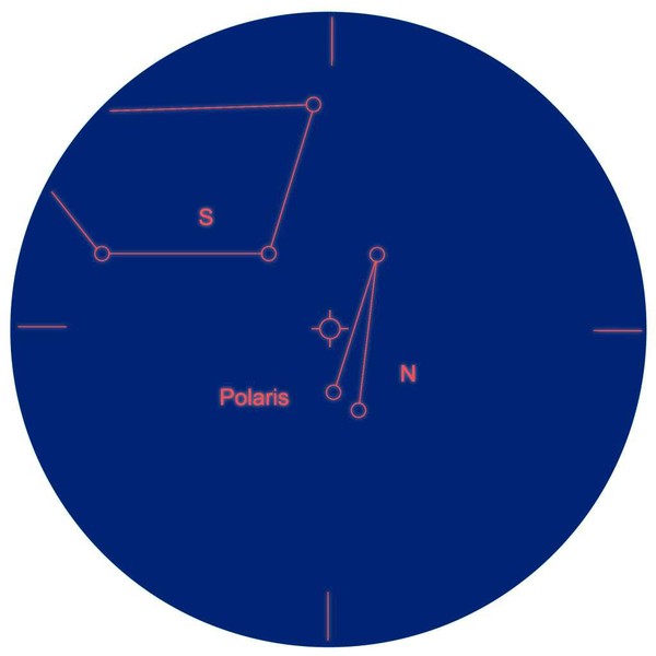 Explore Scientific ES 8x50 finder 90° angled eyepiece with Amici prism and polar engraving
