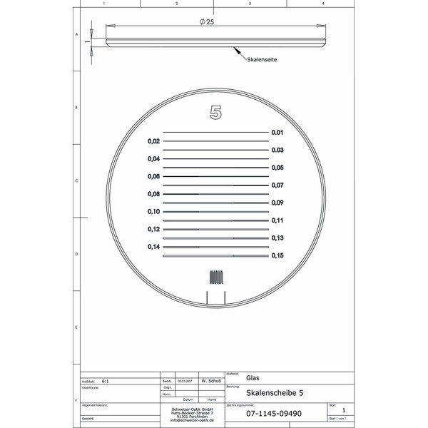 Schweizer Scale 5 for Tech-Line stand magnifying glass