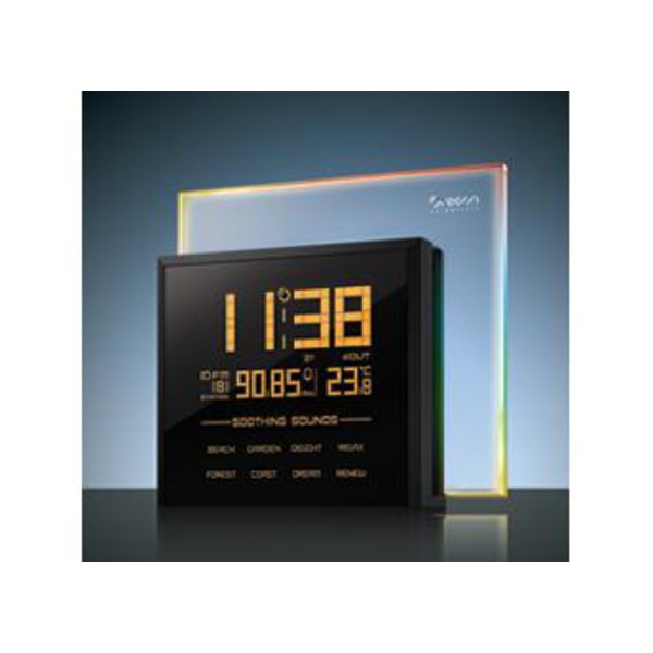 Oregon Scientific Wireless weather station Rainbow clock with FM radio and 8 soothing sounds