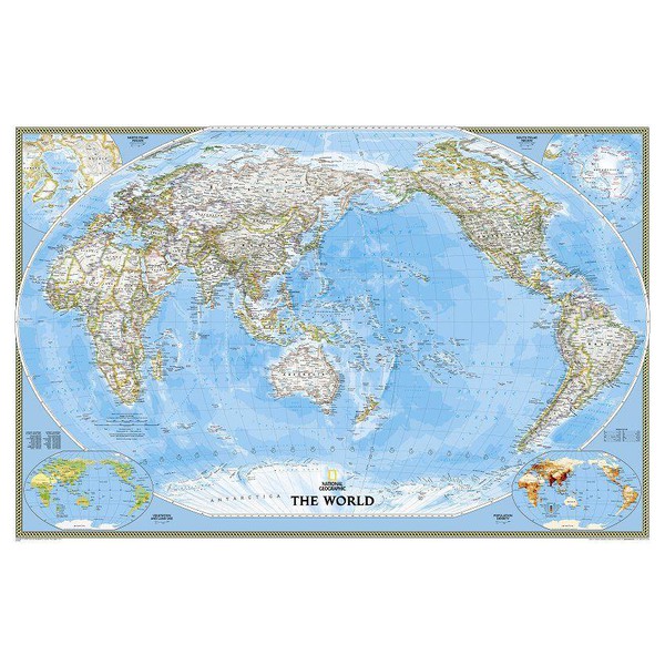 National Geographic World map pazifikzentriert (185 x 122 cm)