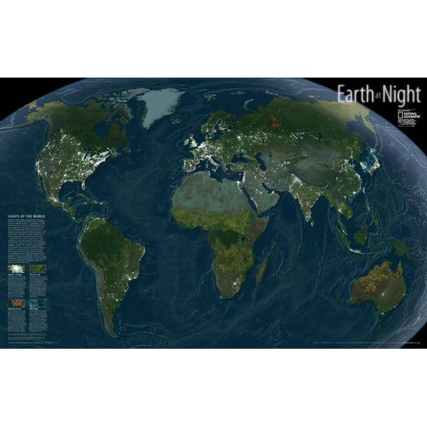 National Geographic Earth at Night - world map