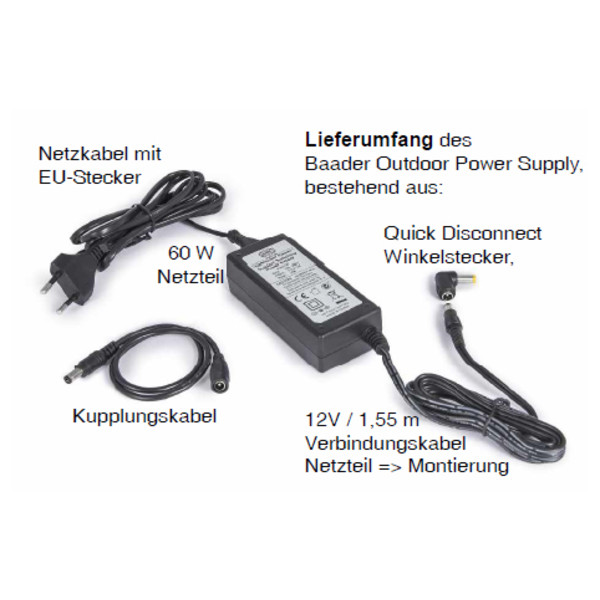 Baader 60W / 12.8V / 5A outdoor power cable