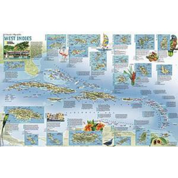 National Geographic Regional map West Indies - 2-sided