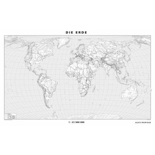 Klett-Perthes Verlag Landkarte Klimakarte der Erde / stumm 2-seitig