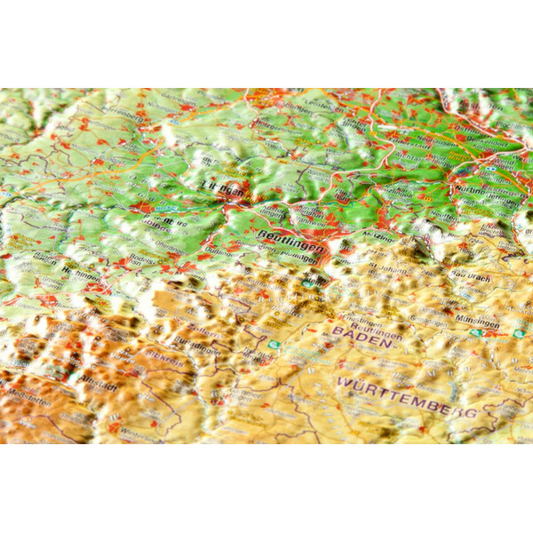 Georelief Regional map Schwäbische Alb