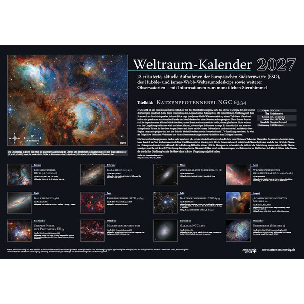 Astronomie-Verlag Calendar Weltraum-Kalender 2027