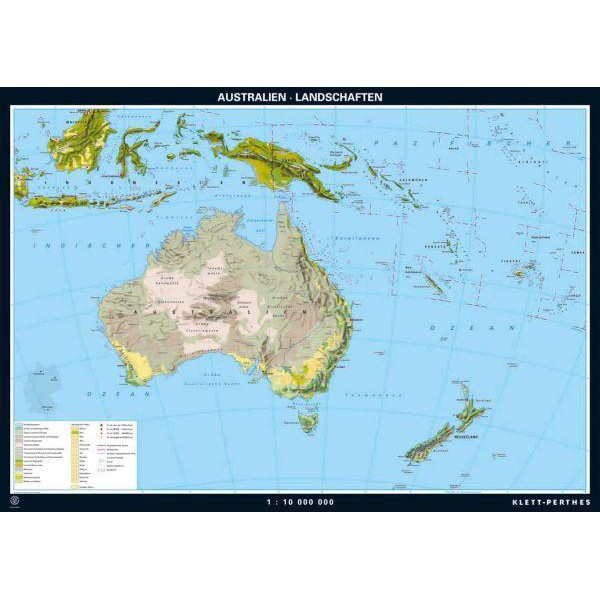 Klett-Perthes Verlag Continent map Australia landscapes