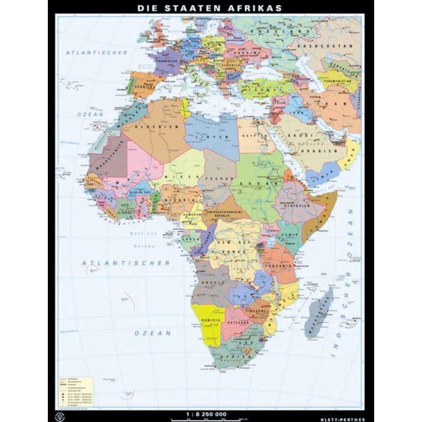 Klett-Perthes Verlag Continental map Afrika physical / political (P) 2-sided