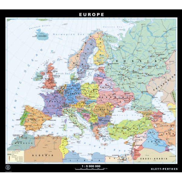 Klett-Perthes Verlag Continental map Europe politisch / stumm (ABW) 2-sided